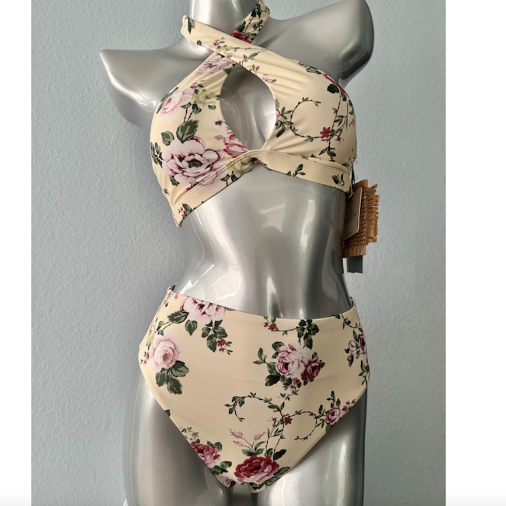 Antonio Melani x The Style Bungalow Miraflores Halter Top High Waist Bikini Set